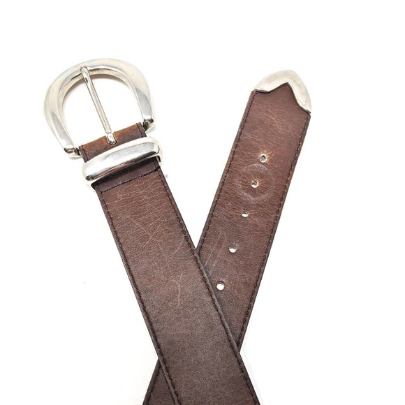 AriZona Other - Arizona Belt Mens Large 30-34 Genuine Leather Brown Solid Thick Western USA